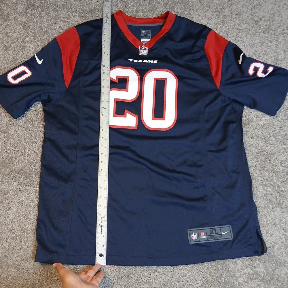 Nike NFL Houston Texans Ed Reed 20 Jersey Mens XL Navy Blue Football Jersey
